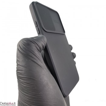 Švelnus guminis dėklas su kameros apsauga - juodas (Samsung S22 Plus)